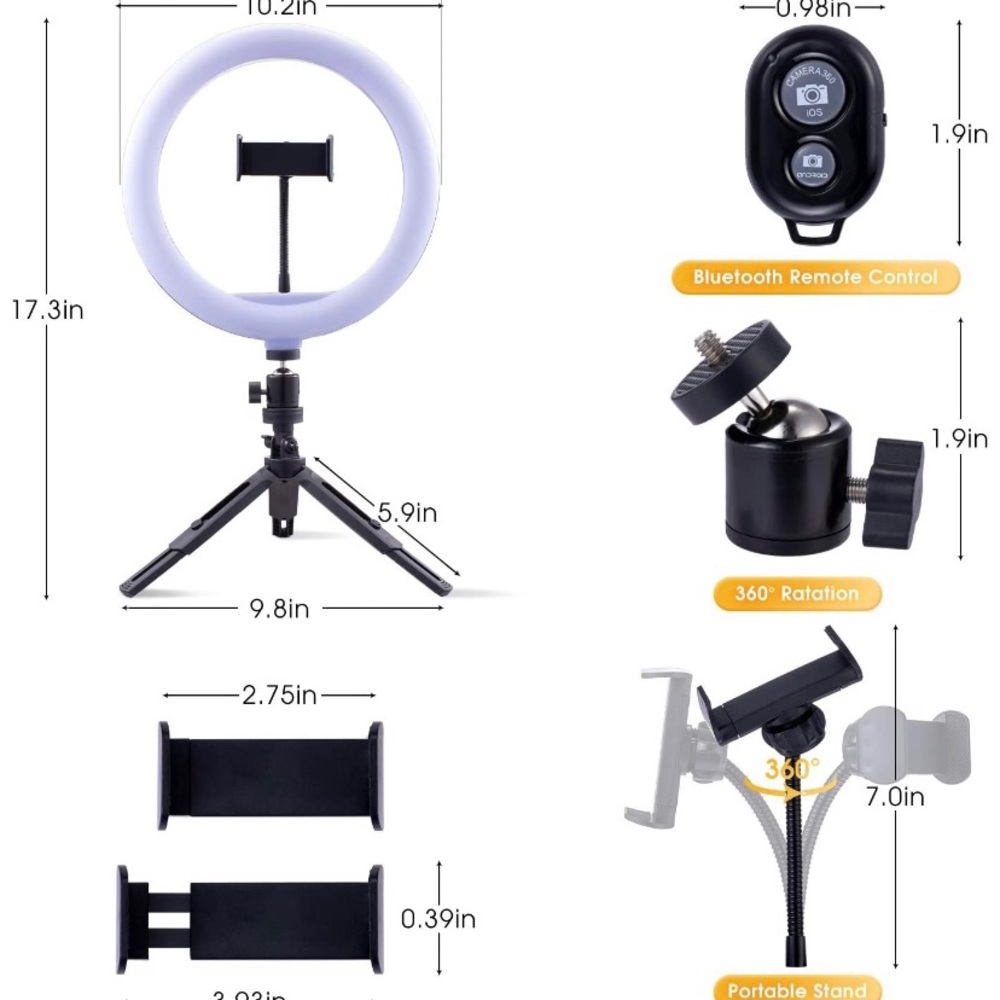 New Never opened 10.2” Selfie Ring Light w/ remote